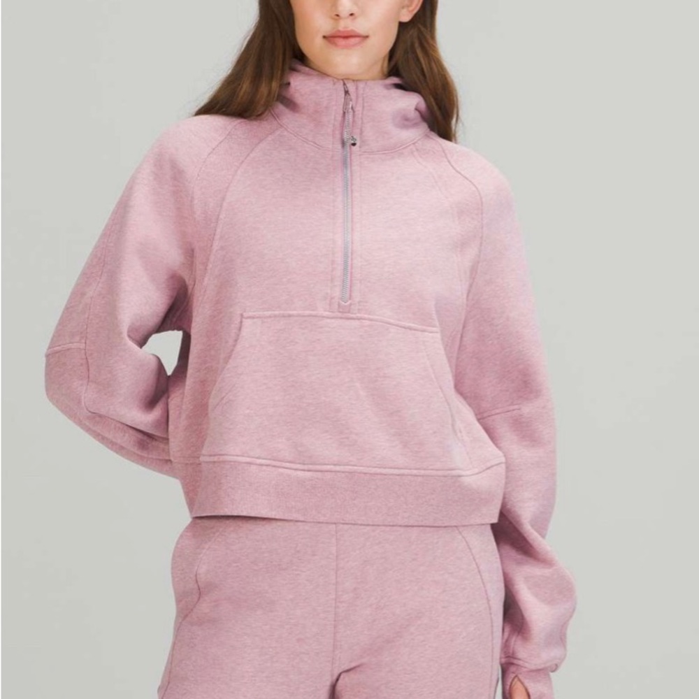 Lululemon Scuba Oversized Half-Zip Hoodie - Heathered Pink Taupe